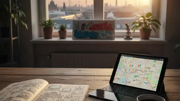 KI-generiertes Bild zum Thema Kreative Ideen zu: Digitale Nomaden in Berlin – Leben und Arbeiten in der Hauptstadt
