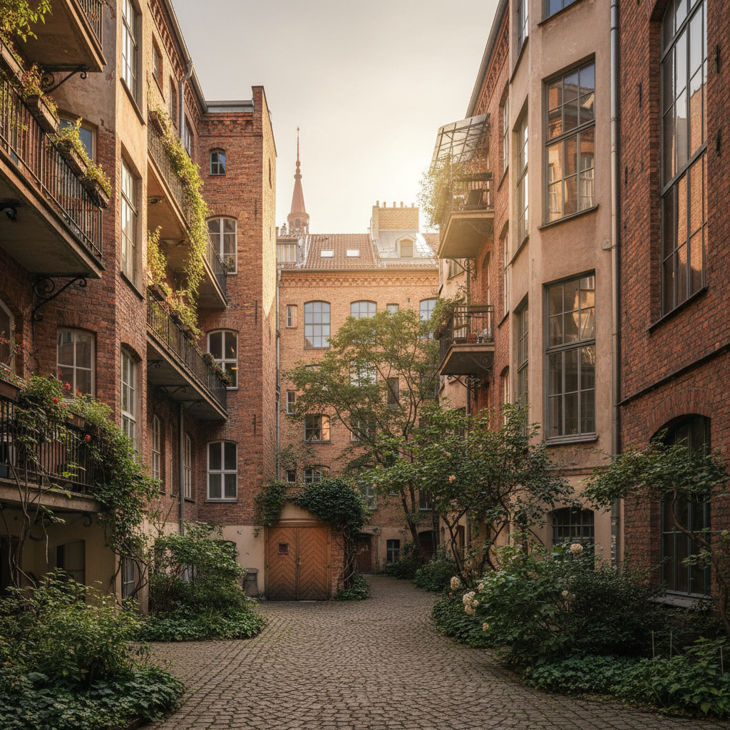 KI-generiertes Bild zum Thema Geheime Architekturschätze: Ein lockerer Rundgang durch Berlins versteckte Wunder